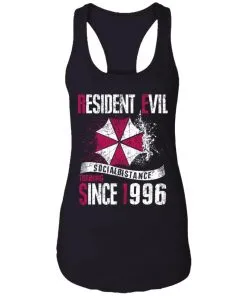 Resident evil social distance training since 1996 Racerback Tank