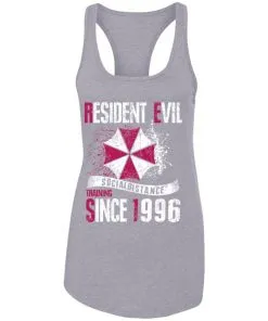 Resident evil social distance training since 1996 Racerback Tank