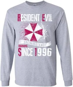 Resident evil social distance training since 1996 Youth LS T-Shirt