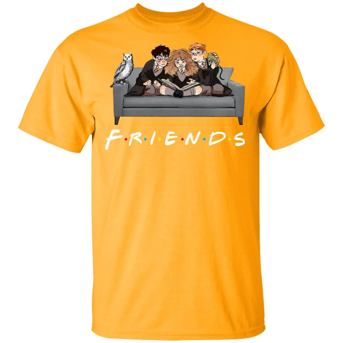 The Golden Trio FRIENDS Harry Potter Hermione & Ron Men's T-Shirt 11 redirect 992