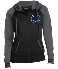 Private: Indianapolis Colts NFL Ladies’ Moisture Wick Full-Zip Hooded Jacket
