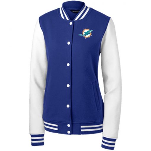 Private: Miami Dolphins Women’s Fleece Letterman Jacket