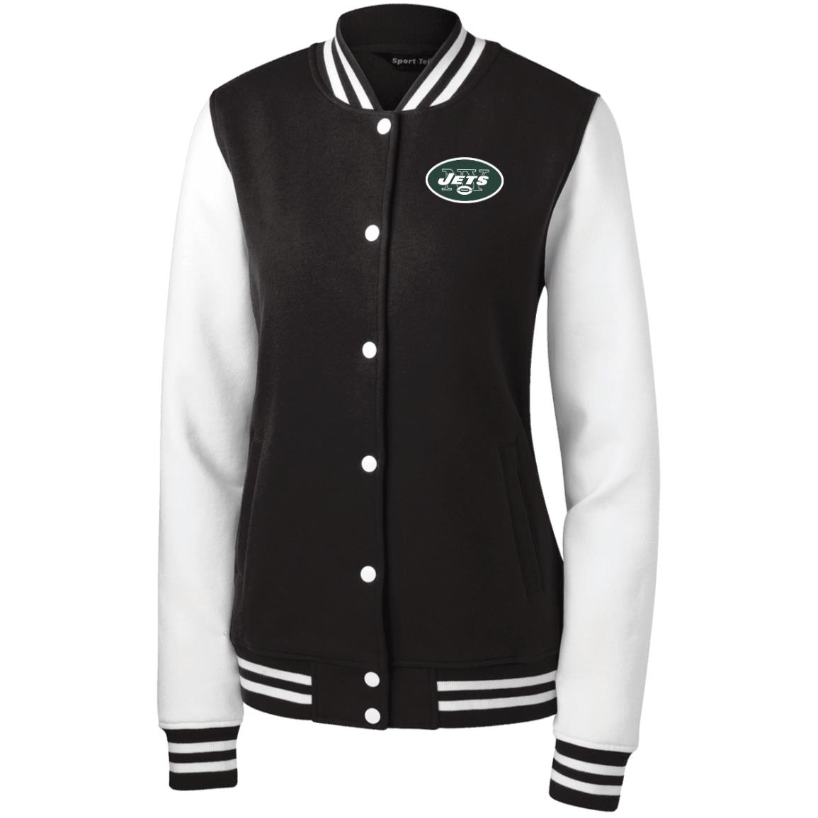 New York Jets Women's Fleece Letterman Jacket - Teetine Store