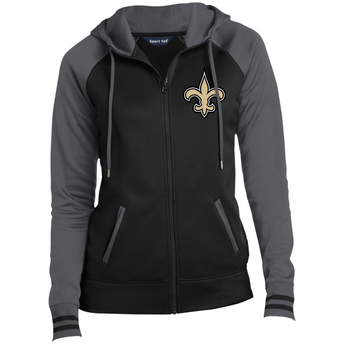 Orleans Saints Ladies' Moisture Wick Full-Zip Hooded Jacket