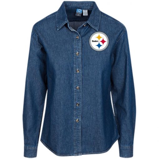 Private: Pittsburgh Steelers Women’s LS Denim Shirt