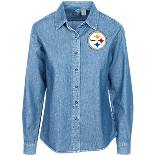Private: Pittsburgh Steelers Women’s LS Denim Shirt