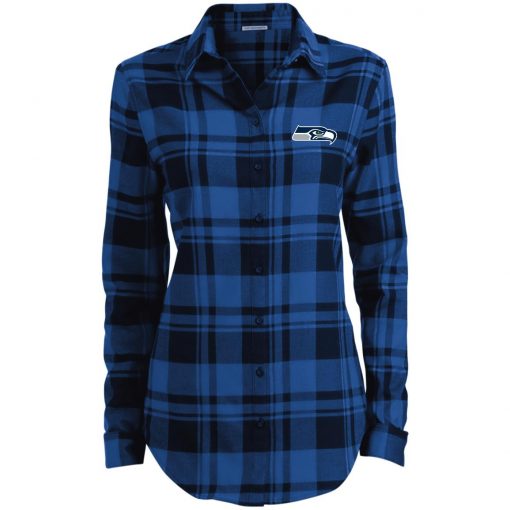 Private: Seattle Seahawks NFL Pro Line Gray Victory Ladies’ Plaid Flannel Tunic