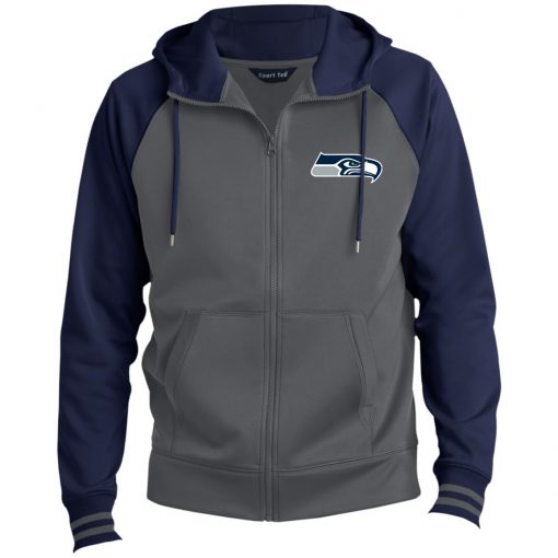 Private: Seattle Seahawks NFL Pro Line Gray Victory Men’s Sport-Wick® Full-Zip Hooded Jacket