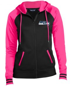 Private: Seattle Seahawks NFL Pro Line Gray Victory Ladies’ Moisture Wick Full-Zip Hooded Jacket