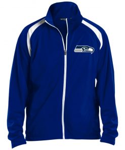 Private: Seattle Seahawks NFL Pro Line Gray Victory Men’s Raglan Sleeve Warmup Jacket