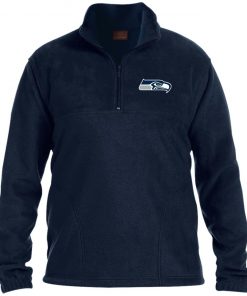 Private: Seattle Seahawks NFL Pro Line Gray Victory 1/4 Zip Fleece Pullover