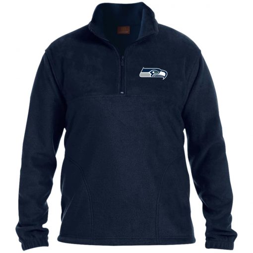 Private: Seattle Seahawks NFL Pro Line Gray Victory 1/4 Zip Fleece Pullover
