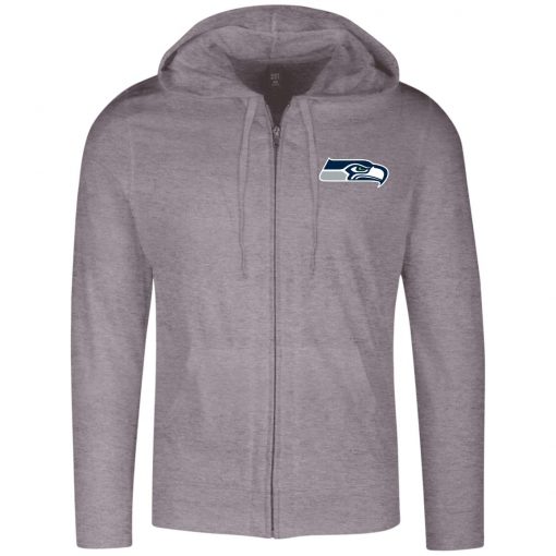 Private: Seattle Seahawks NFL Pro Line Gray Victory Lightweight Full Zip Hoodie