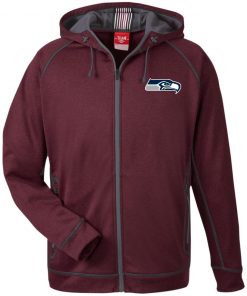Private: Seattle Seahawks NFL Pro Line Gray Victory Men’s Heathered Performance Hooded Jacket