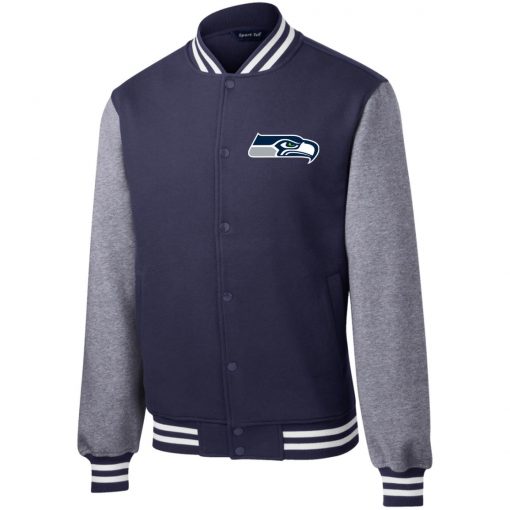 Private: Seattle Seahawks NFL Pro Line Gray Victory Fleece Letterman Jacket