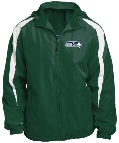 Private: Seattle Seahawks NFL Pro Line Gray Victory Fleece Lined Colorblocked Hooded Jacket