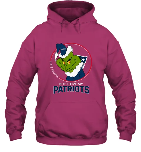I Hate People But I Love My New England Patriots Grinch NFL Hoodie I Hate People But I Love My New England Patriots Grinch NFL Hoodie