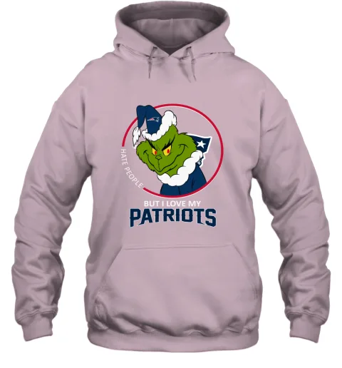 I Hate People But I Love My New England Patriots Grinch NFL Hoodie I Hate People But I Love My New England Patriots Grinch NFL Hoodie