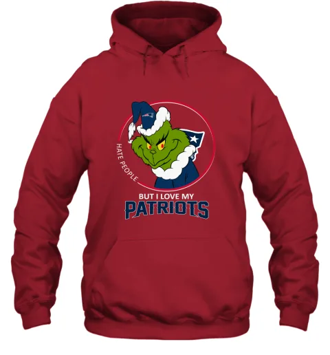 I Hate People But I Love My New England Patriots Grinch NFL Hoodie I Hate People But I Love My New England Patriots Grinch NFL Hoodie