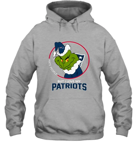 I Hate People But I Love My New England Patriots Grinch NFL Hoodie I Hate People But I Love My New England Patriots Grinch NFL Hoodie