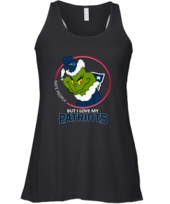 I Hate People But I Love My New England Patriots Grinch NFL Racerback Tank 4 I Hate People But I Love My New England Patriots Grinch NFL Racerback Tank