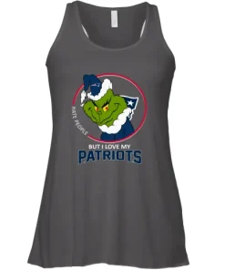 I Hate People But I Love My New England Patriots Grinch NFL Racerback Tank 13 I Hate People But I Love My New England Patriots Grinch NFL Racerback Tank