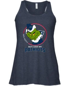 I Hate People But I Love My New England Patriots Grinch NFL Racerback Tank 12 I Hate People But I Love My New England Patriots Grinch NFL Racerback Tank
