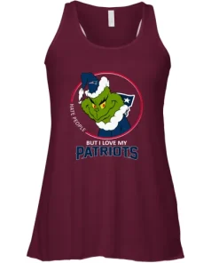 I Hate People But I Love My New England Patriots Grinch NFL Racerback Tank 5 I Hate People But I Love My New England Patriots Grinch NFL Racerback Tank