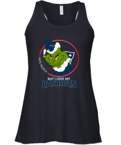 I Hate People But I Love My New England Patriots Grinch NFL Racerback Tank 10 I Hate People But I Love My New England Patriots Grinch NFL Racerback Tank