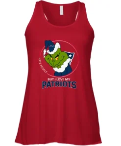 I Hate People But I Love My New England Patriots Grinch NFL Racerback Tank 7 I Hate People But I Love My New England Patriots Grinch NFL Racerback Tank