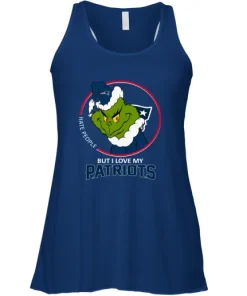 I Hate People But I Love My New England Patriots Grinch NFL Racerback Tank 9 I Hate People But I Love My New England Patriots Grinch NFL Racerback Tank