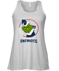 I Hate People But I Love My New England Patriots Grinch NFL Racerback Tank