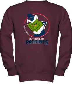 I Hate People But I Love My New England Patriots Grinch NFL Youth Sweatshirt 6 I Hate People But I Love My New England Patriots Grinch NFL Youth Sweatshirt