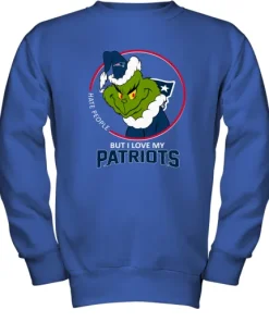 I Hate People But I Love My New England Patriots Grinch NFL Youth Sweatshirt 9 I Hate People But I Love My New England Patriots Grinch NFL Youth Sweatshirt