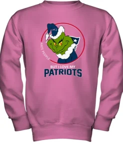 I Hate People But I Love My New England Patriots Grinch NFL Youth Sweatshirt 8 I Hate People But I Love My New England Patriots Grinch NFL Youth Sweatshirt