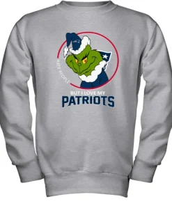 I Hate People But I Love My New England Patriots Grinch NFL Youth Sweatshirt 5 I Hate People But I Love My New England Patriots Grinch NFL Youth Sweatshirt