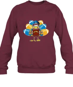 Los Angeles Chargers Turkey Football Thanksgiving Sweatshirt 6 Los Angeles Chargers Turkey Football Thanksgiving Sweatshirt