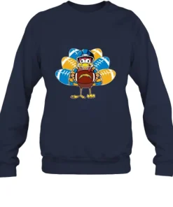 Los Angeles Chargers Turkey Football Thanksgiving Sweatshirt 4 Los Angeles Chargers Turkey Football Thanksgiving Sweatshirt