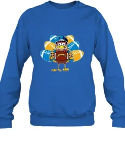 Los Angeles Chargers Turkey Football Thanksgiving Sweatshirt 10 Los Angeles Chargers Turkey Football Thanksgiving Sweatshirt