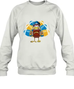 Los Angeles Chargers Turkey Football Thanksgiving Sweatshirt 3 Los Angeles Chargers Turkey Football Thanksgiving Sweatshirt