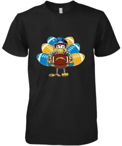 Los Angeles Chargers Turkey Football Thanksgiving Premium Men's T-Shirt