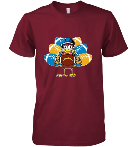 Los Angeles Chargers Turkey Football Thanksgiving Premium Men's T-Shirt Los Angeles Chargers Turkey Football Thanksgiving Premium Men's T-Shirt