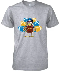 Los Angeles Chargers Turkey Football Thanksgiving Premium Men's T-Shirt 6 Los Angeles Chargers Turkey Football Thanksgiving Premium Men's T-Shirt