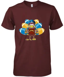 Los Angeles Chargers Turkey Football Thanksgiving Premium Men's T-Shirt 5 Los Angeles Chargers Turkey Football Thanksgiving Premium Men's T-Shirt