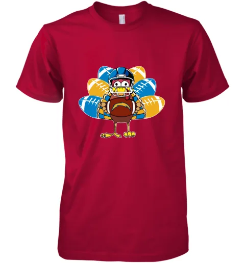 Los Angeles Chargers Turkey Football Thanksgiving Premium Men's T-Shirt Los Angeles Chargers Turkey Football Thanksgiving Premium Men's T-Shirt