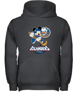 NHL Hockey Mickey Mouse Team New York Islanders Youth Hoodie 4 NHL Hockey Mickey Mouse Team New York Islanders Youth Hoodie