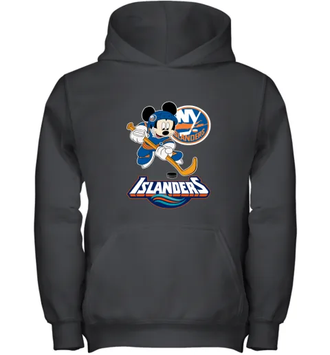 NHL Hockey Mickey Mouse Team New York Islanders Youth Hoodie NHL Hockey Mickey Mouse Team New York Islanders Youth Hoodie