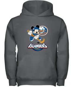 NHL Hockey Mickey Mouse Team New York Islanders Youth Hoodie 11 NHL Hockey Mickey Mouse Team New York Islanders Youth Hoodie