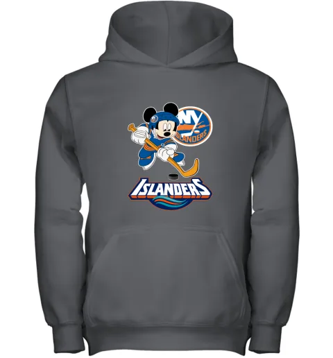 NHL Hockey Mickey Mouse Team New York Islanders Youth Hoodie NHL Hockey Mickey Mouse Team New York Islanders Youth Hoodie