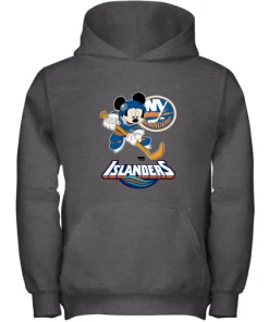 NHL Hockey Mickey Mouse Team New York Islanders Youth Hoodie 10 NHL Hockey Mickey Mouse Team New York Islanders Youth Hoodie